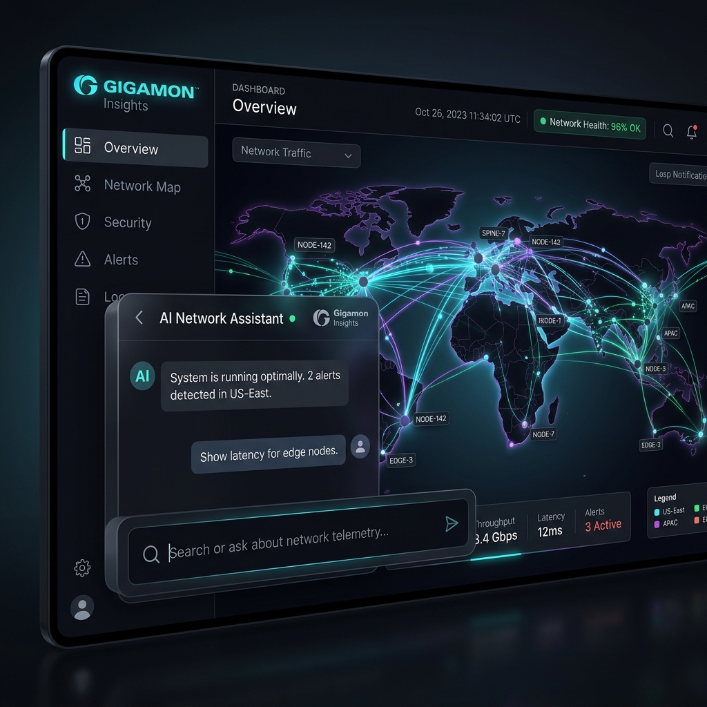 Gigamon Insights AI Assistant Interface Mockup